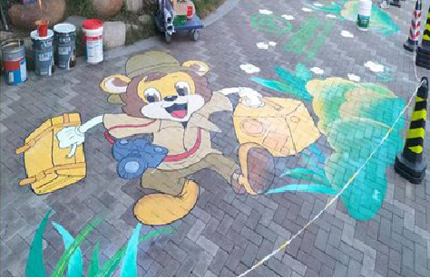 天峨夏季画地面彩绘会遇到的问题