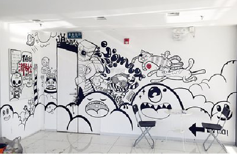 天峨手绘墙并非传统涂鸦。